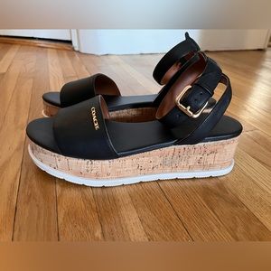 Coach cork platform sandals, size 39